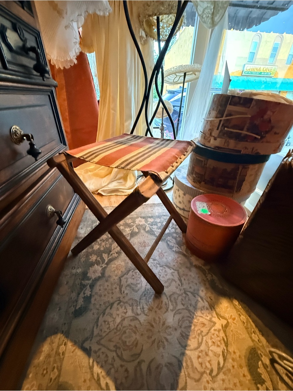 Vintage Folding Stool | Primitive Rustic  Stool